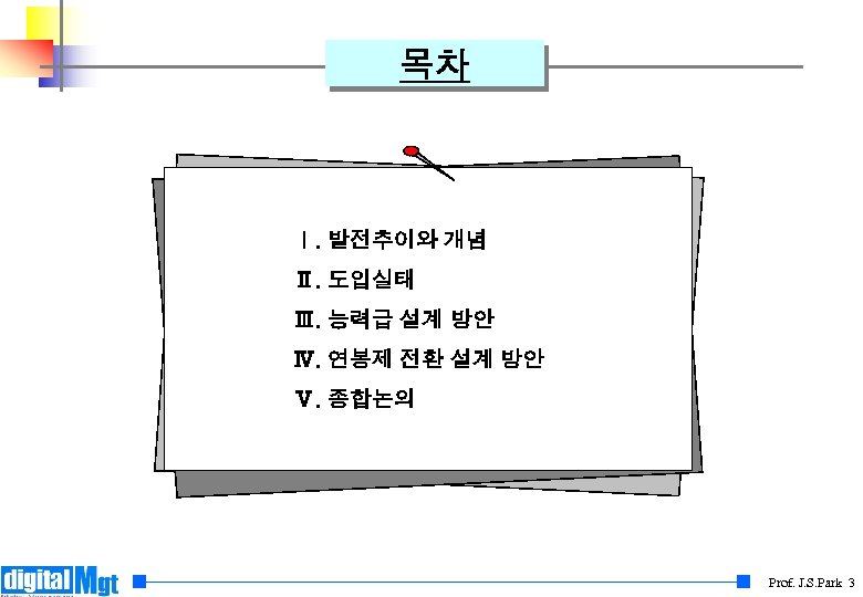 목차 Ⅰ. 발전추이와 개념 Ⅱ. 도입실태 Ⅲ. 능력급 설계 방안 Ⅳ. 연봉제 전환 설계