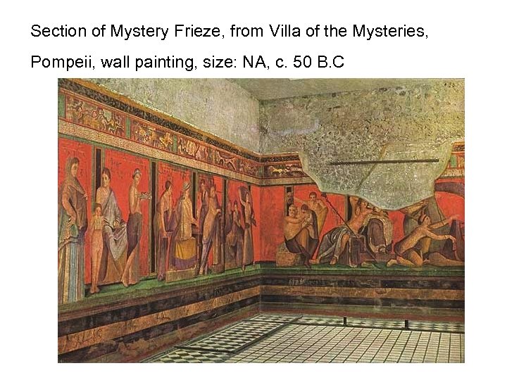 Section of Mystery Frieze, from Villa of the Mysteries, Pompeii, wall painting, size: NA,