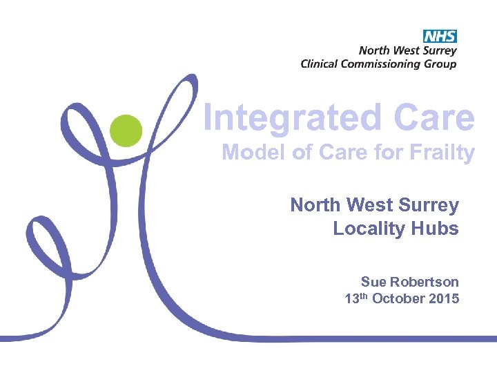 Integrated Care Model of Care for Frailty North West Surrey Locality Hubs Sue Robertson