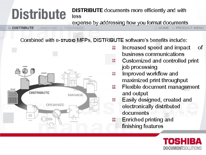 DISTRIBUTE documents more efficiently and with less expense by addressing how you format documents