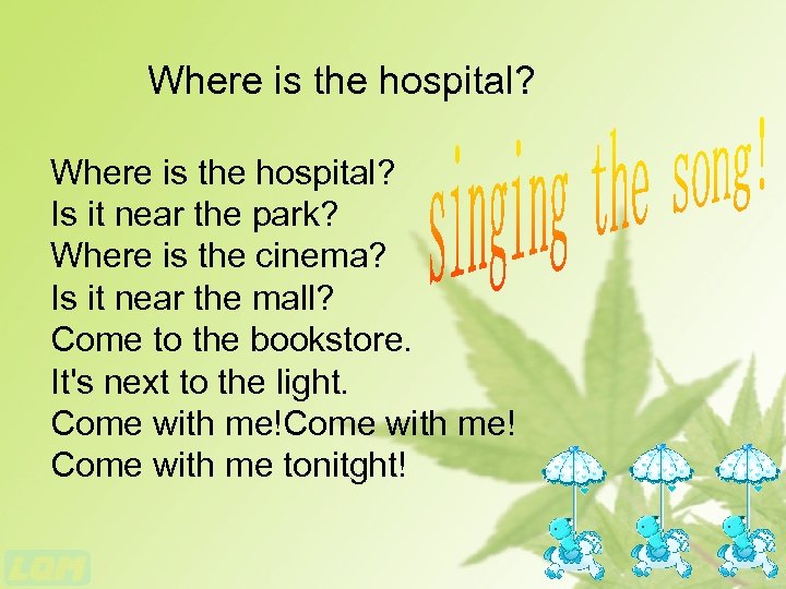 Where is the hospital? Is it near the park? Where is the cinema? Is