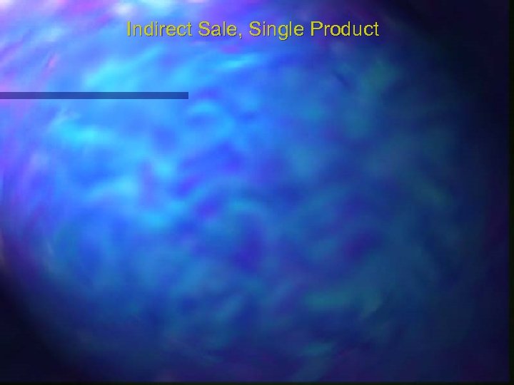Indirect Sale, Single Product 