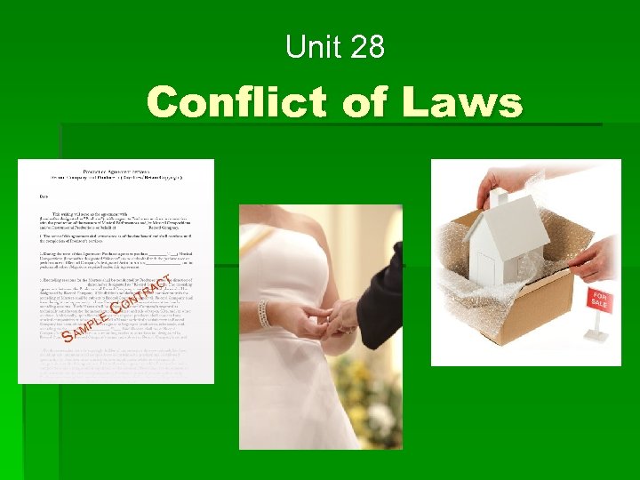 Unit 28 Conflict of Laws 