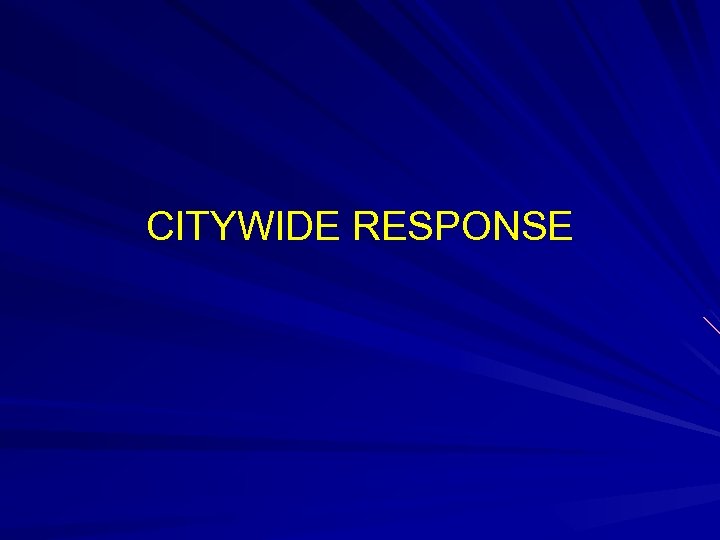 CITYWIDE RESPONSE 