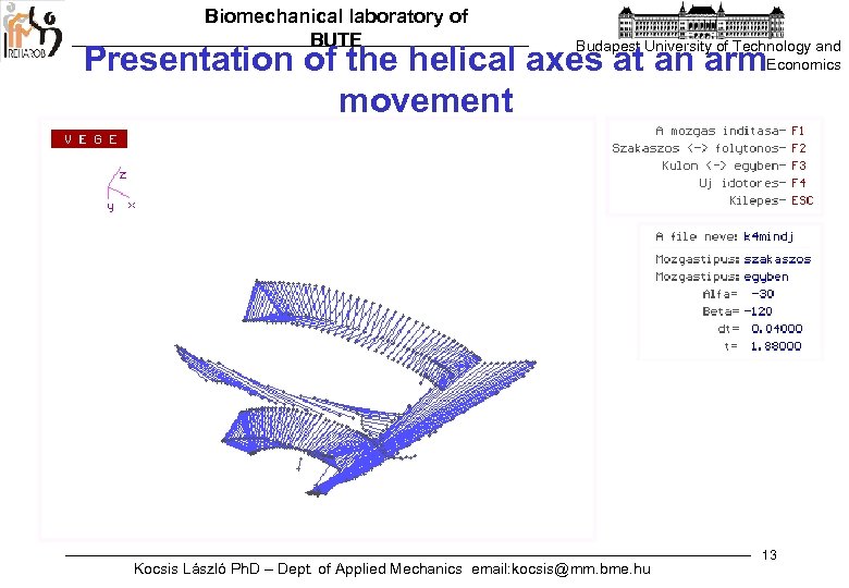 Biomechanical laboratory of BUTE Budapest University of Technology and Economics Presentation of the helical