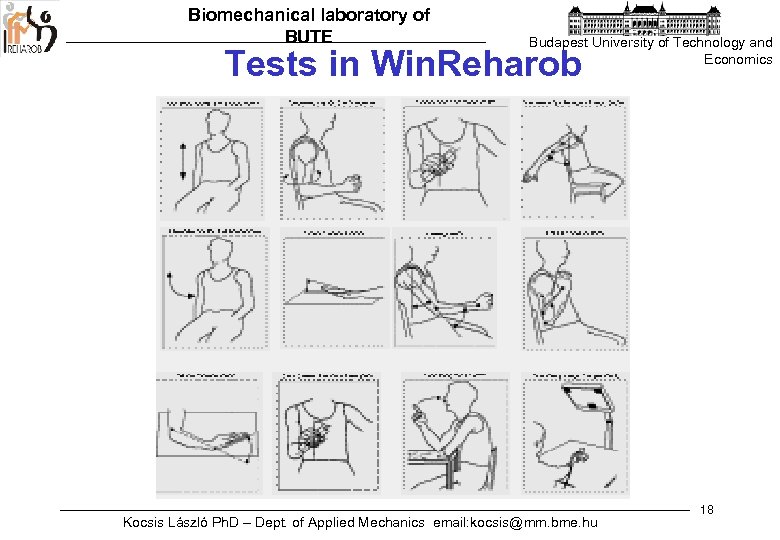 Biomechanical laboratory of BUTE Budapest University of Technology and Economics Tests in Win. Reharob