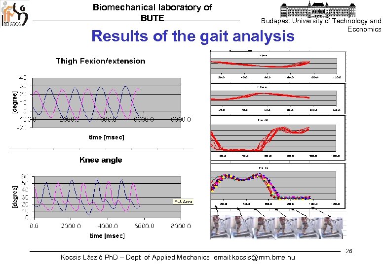 Biomechanical laboratory of BUTE Budapest University of Technology and Economics Results of the gait