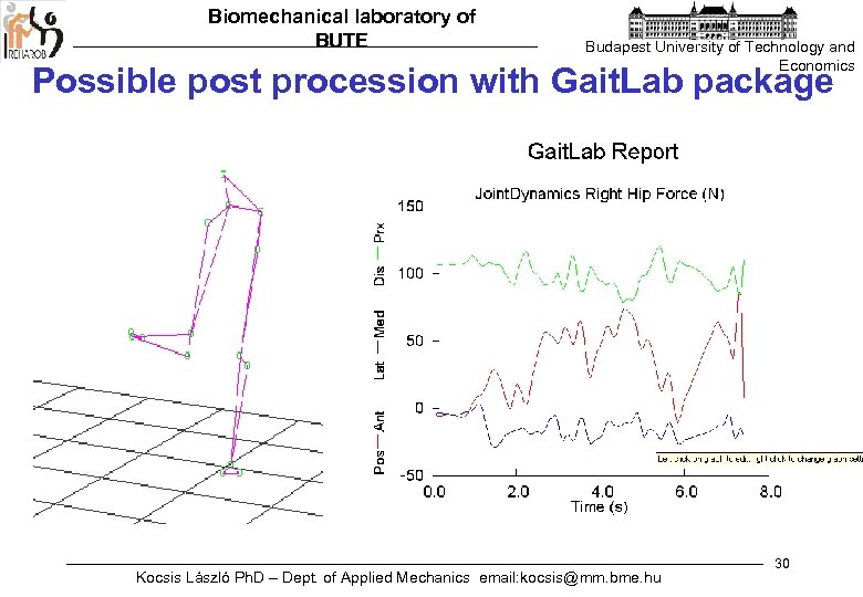 Biomechanical laboratory of BUTE Budapest University of Technology and Economics Possible post procession with