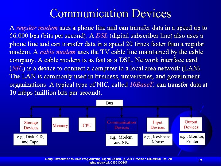 Communication Devices A regular modem uses a phone line and can transfer data in
