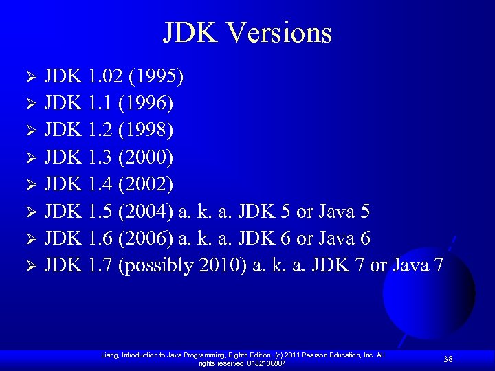 JDK Versions JDK 1. 02 (1995) Ø JDK 1. 1 (1996) Ø JDK 1.