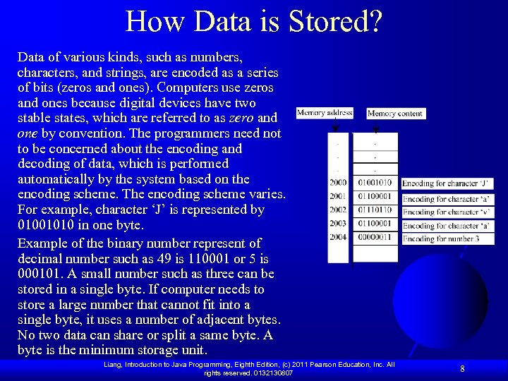 How Data is Stored? Data of various kinds, such as numbers, characters, and strings,