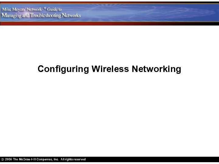Configuring Wireless Networking 