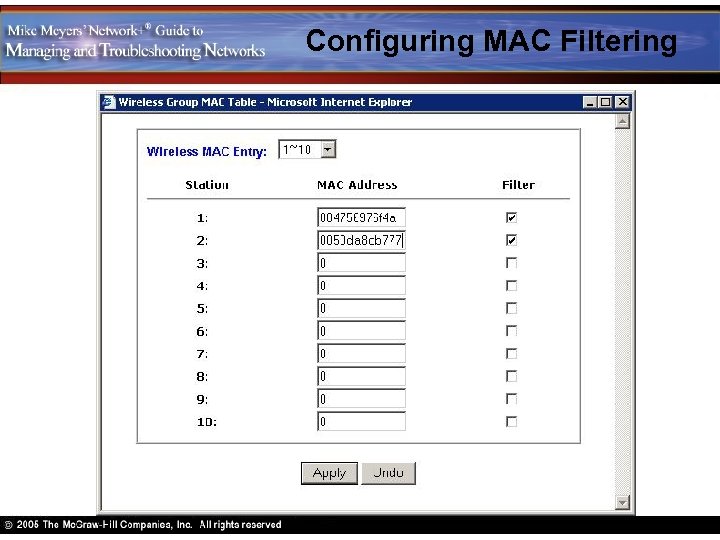 Configuring MAC Filtering 