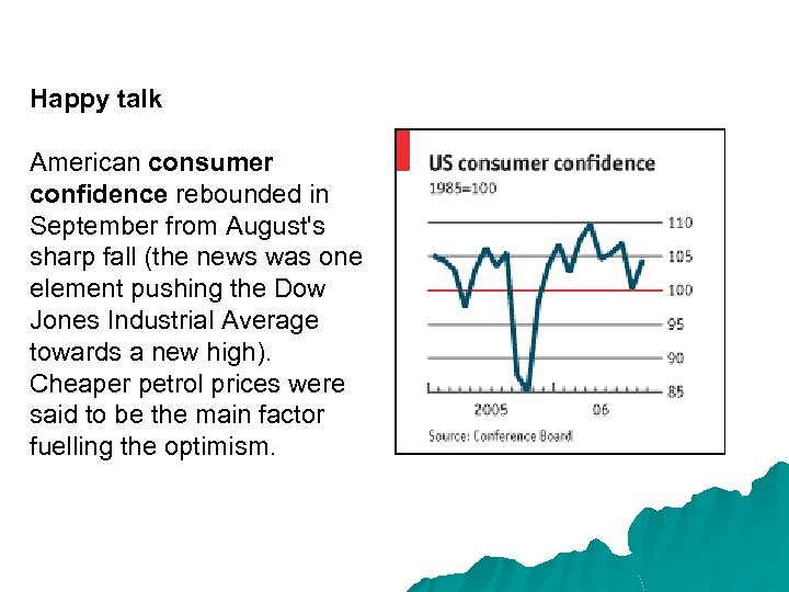 Happy talk American consumer confidence rebounded in September from August's sharp fall (the news