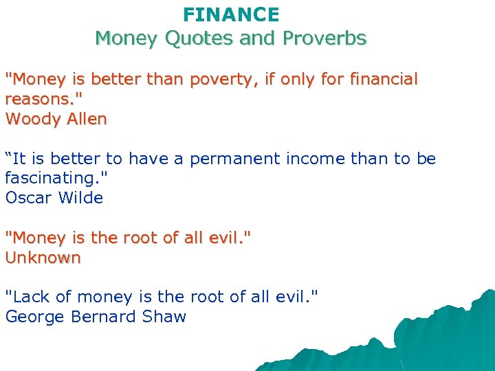 FINANCE Money Quotes and Proverbs 