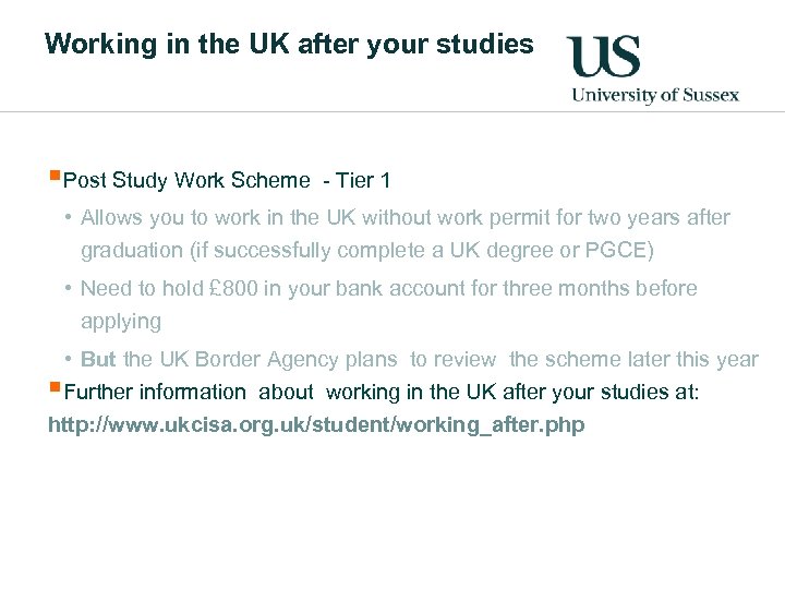 Working in the UK after your studies §Post Study Work Scheme - Tier 1