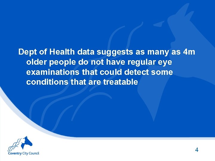 Dept of Health data suggests as many as 4 m older people do not