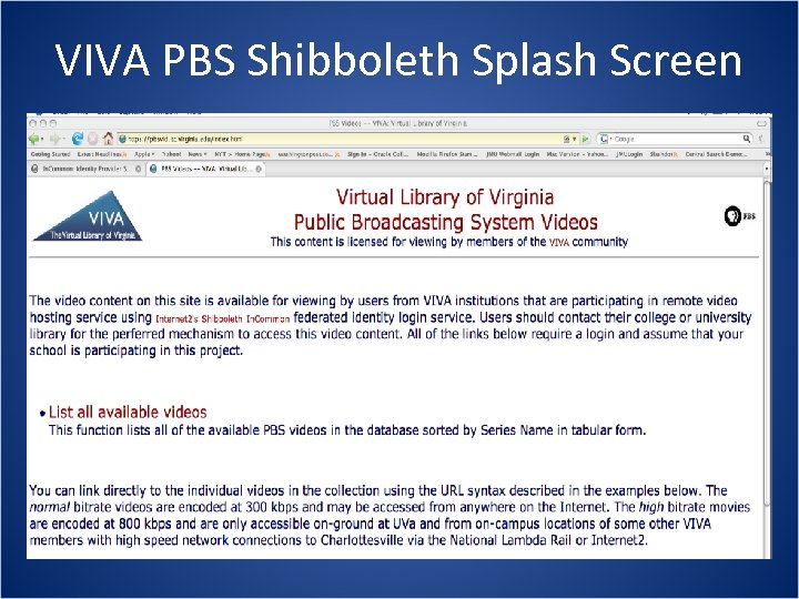 VIVA PBS Shibboleth Splash Screen 