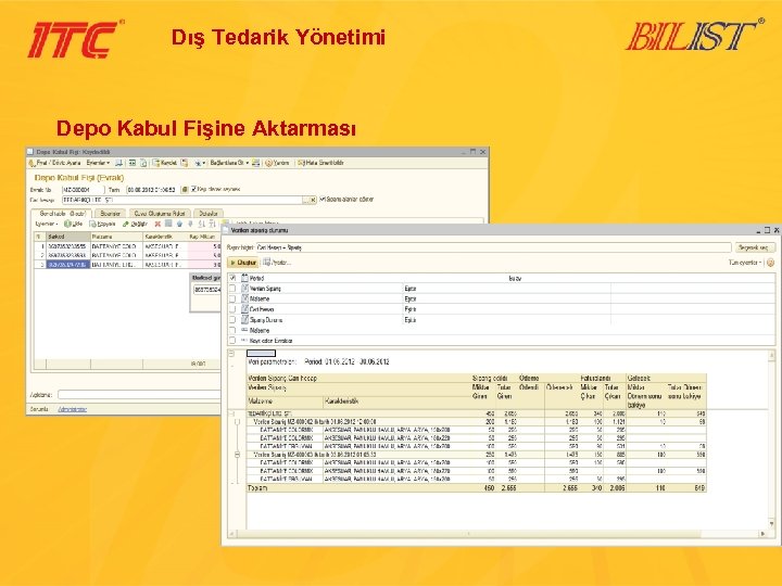 Dış Tedarik Yönetimi Depo Kabul Fişine Aktarması 