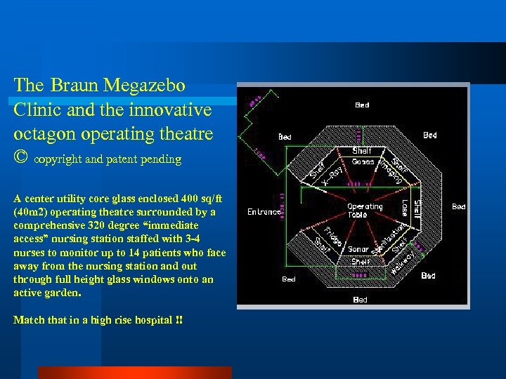 The Braun Megazebo Clinic and the innovative octagon operating theatre © copyright and patent