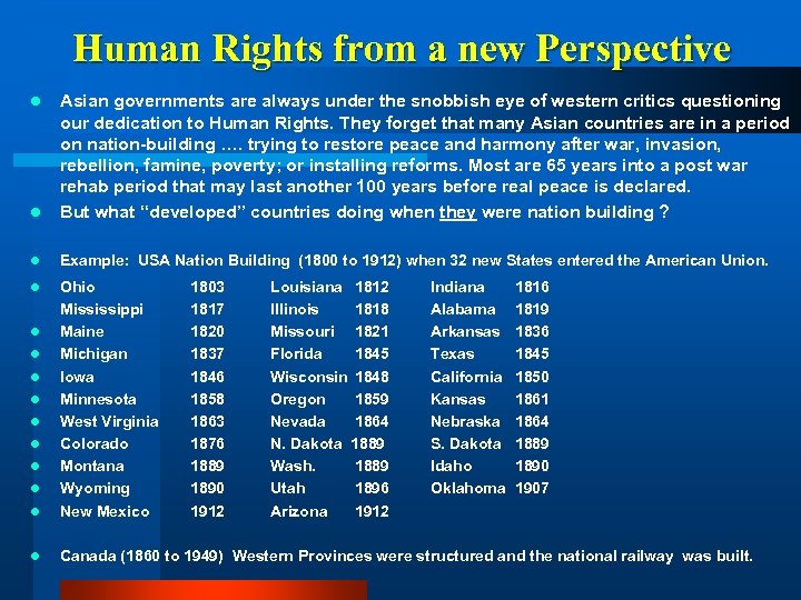 Human Rights from a new Perspective l Asian governments are always under the snobbish