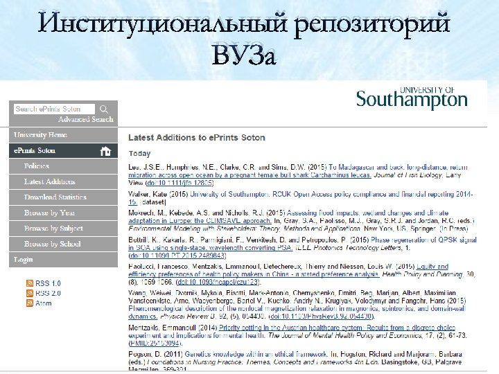 Институциональный репозиторий ВУЗа 