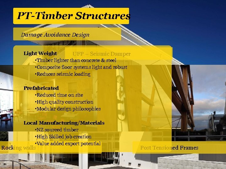 PT-Timber Structures Damage Avoidance Design Light Weight UFP – Seismic Damper • Timber lighter