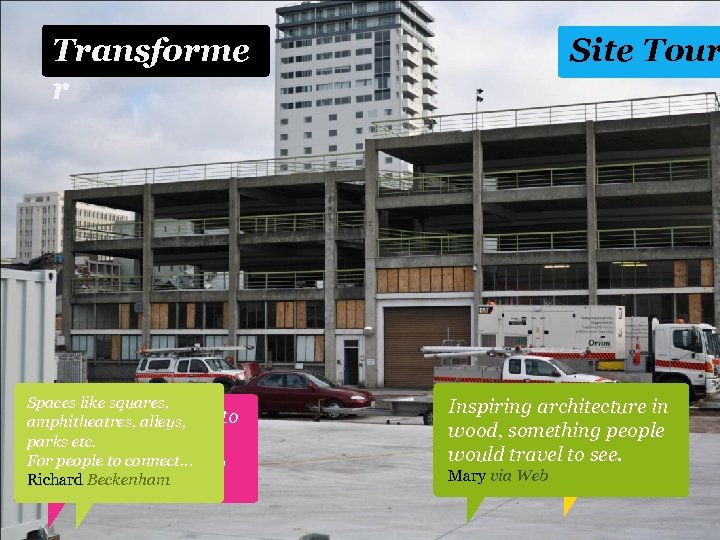 Transforme r Spaces like squares, It would be alleys, amphitheatres, amazing to Preserve remaining