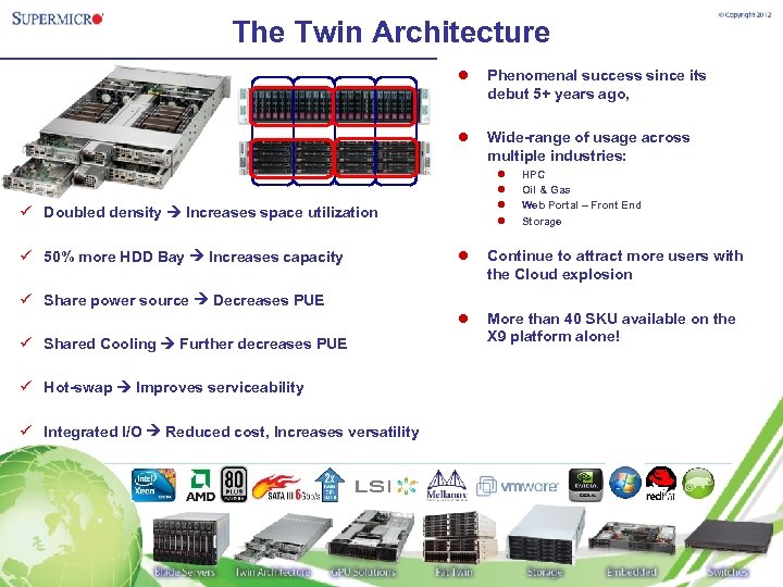 The Twin Architecture l Phenomenal success since its debut 5+ years ago, l Wide-range