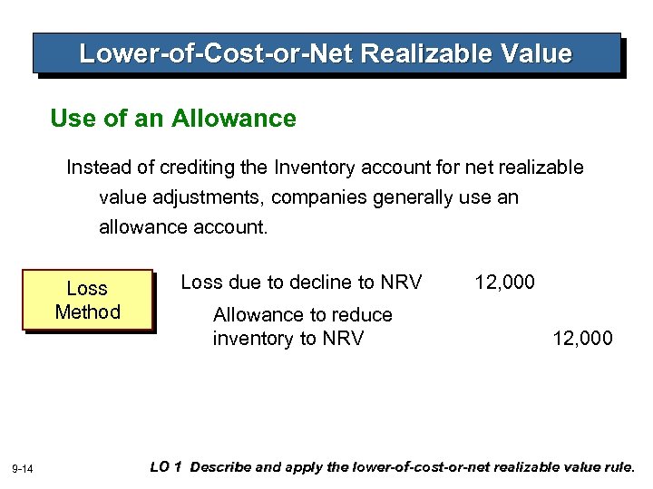 Lower-of-Cost-or-Net Realizable Value Use of an Allowance Instead of crediting the Inventory account for