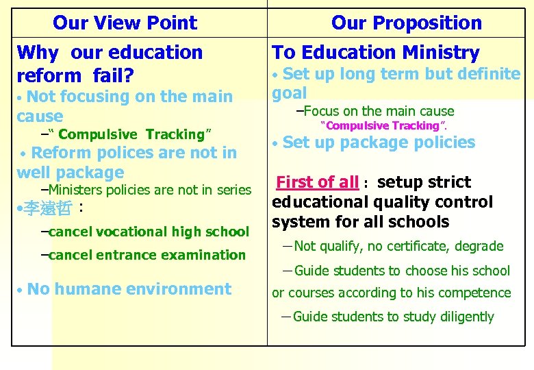 Our View Point Why our education reform fail? Not focusing on the main cause