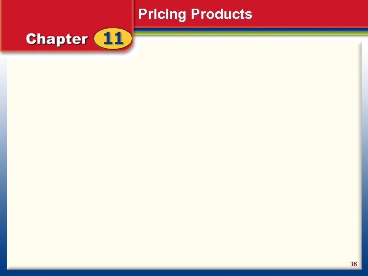 Pricing Products 36 