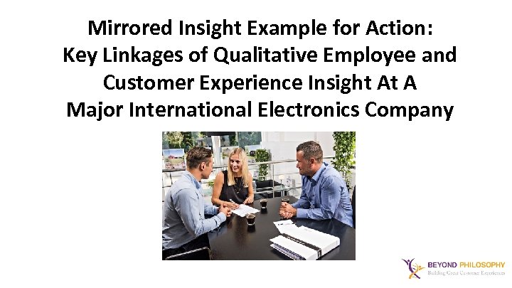 Mirrored Insight Example for Action: Key Linkages of Qualitative Employee and Customer Experience Insight