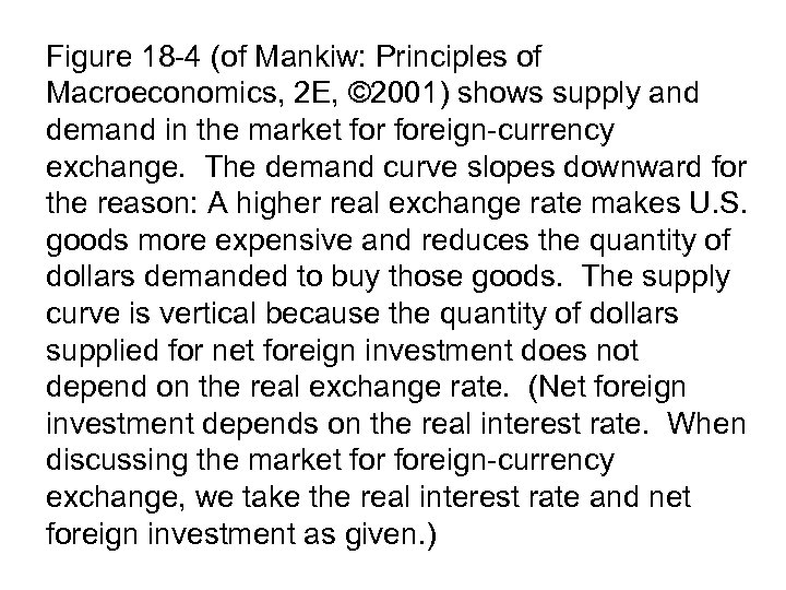 Figure 18 -4 (of Mankiw: Principles of Macroeconomics, 2 E, © 2001) shows supply