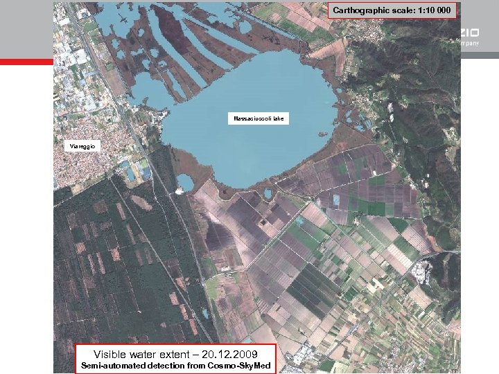 Carthographic scale: 1: 10 000 Massaciuccoli lake Viareggio Visible water extent – 20. 12.