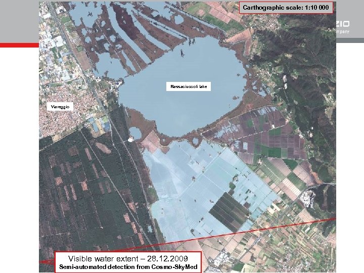 Carthographic scale: 1: 10 000 Massaciuccoli lake Viareggio Visible water extent – 28. 12.