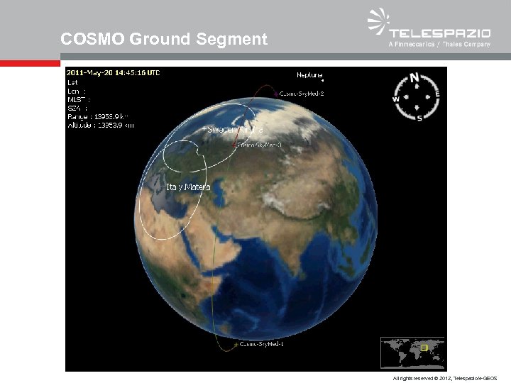 COSMO Ground Segment All rights reserved © 2012, Telespazio/e-GEOS 
