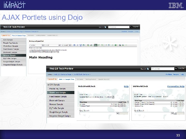 AJAX Portlets using Dojo 33 