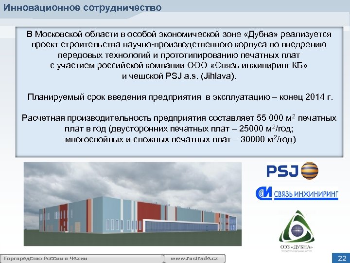 Инновационное сотрудничество В Московской области в особой экономической зоне «Дубна» реализуется проект строительства научно-производственного