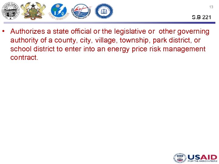 13 S. B 221 • Authorizes a state official or the legislative or other