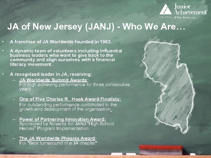 JA of New Jersey (JANJ) - Who We Are… • A franchise of JA