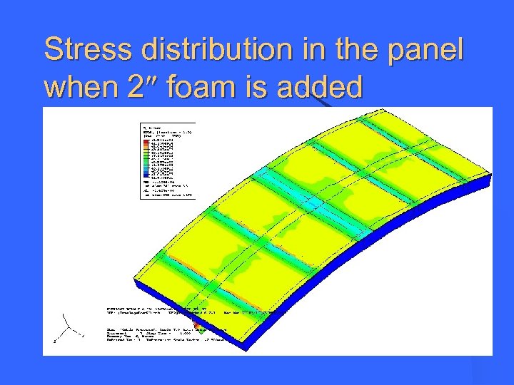 Stress distribution in the panel when 2 foam is added 