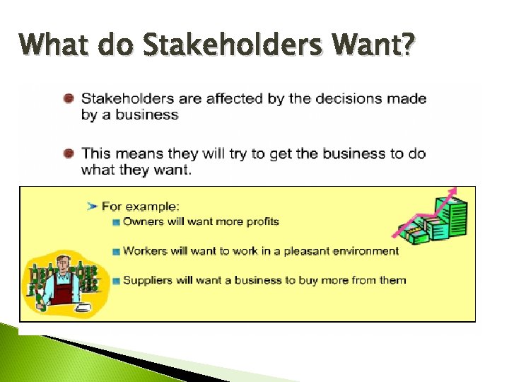 What do Stakeholders Want? 