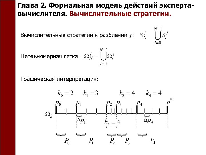 Глава 2. Формальная модель действий экспертавычислителя. Вычислительные стратегии в разбиении j : Неравномерная сетка