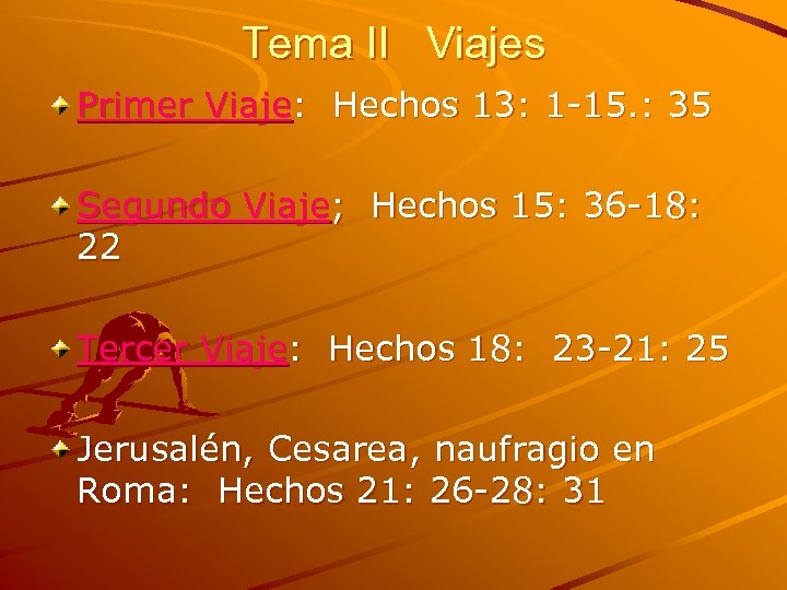 Tema II Viajes Primer Viaje: Hechos 13: 1 -15. : 35 Segundo Viaje; Hechos