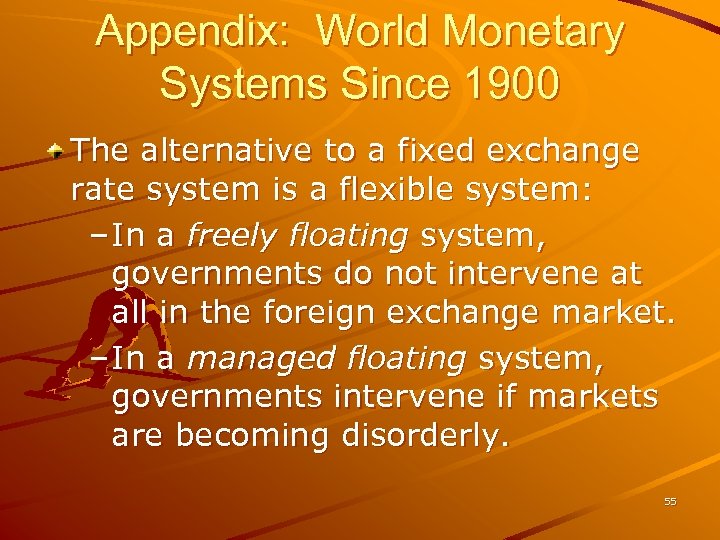 Appendix: World Monetary Systems Since 1900 The alternative to a fixed exchange rate system