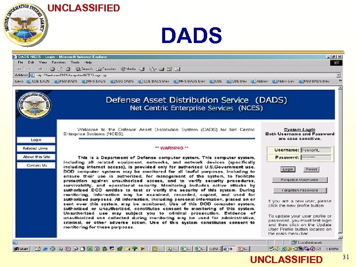 UNCLASSIFIED DADS UNCLASSIFIED 31 