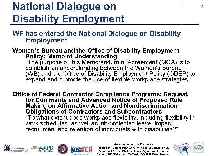 National Dialogue on Disability Employment WF has entered the National Dialogue on Disability Employment