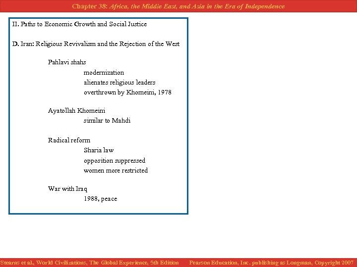 Chapter 38: Africa, the Middle East, and Asia in the Era of Independence II.