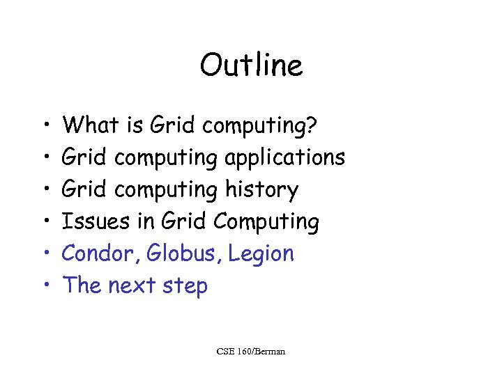 Outline • • • What is Grid computing? Grid computing applications Grid computing history